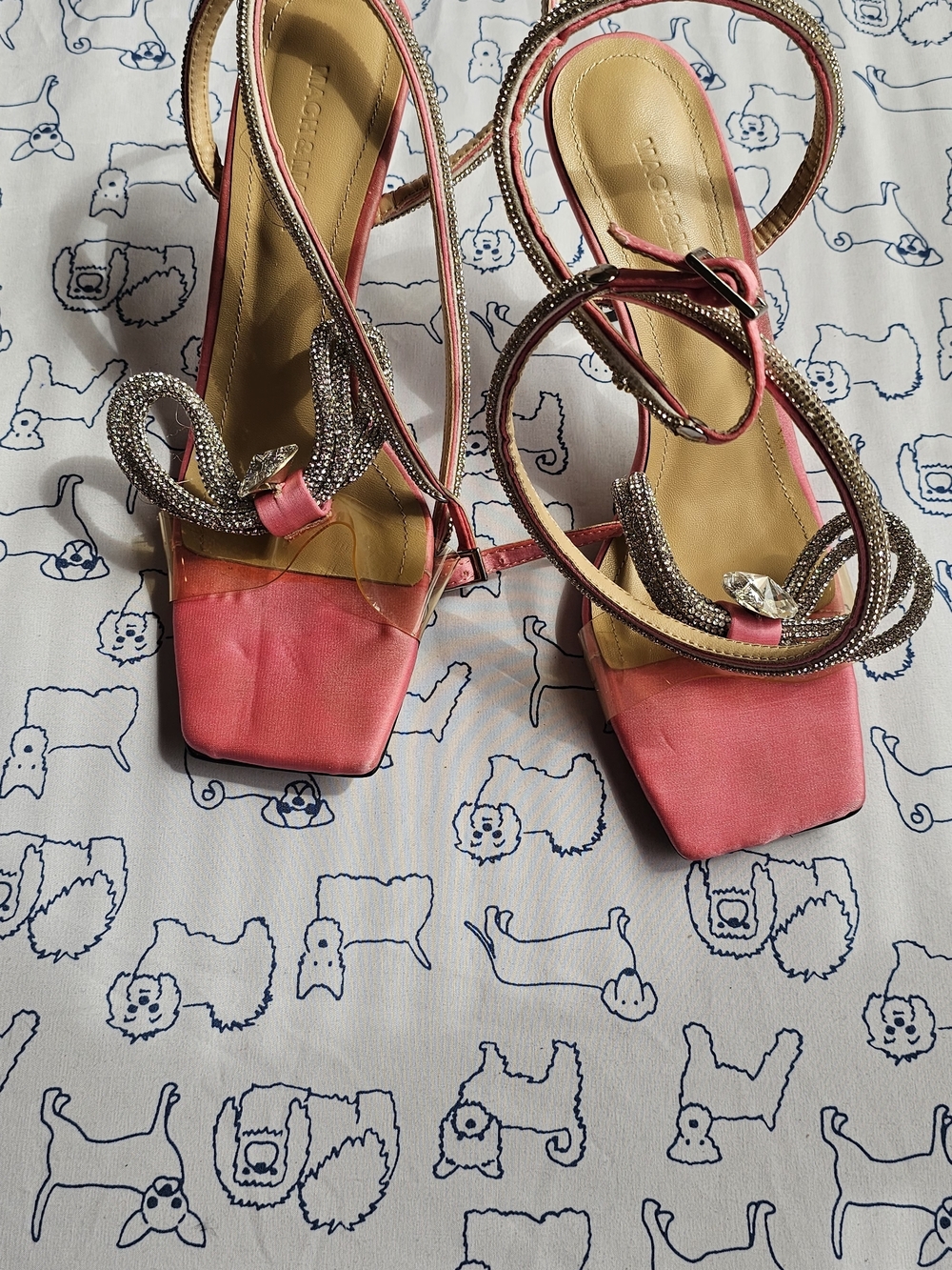 Strappy Pink Embellished Heeled Sandals